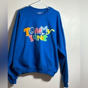 Tommy Innit Vintage Blue Sweatshirt with Fuzzy Lettering